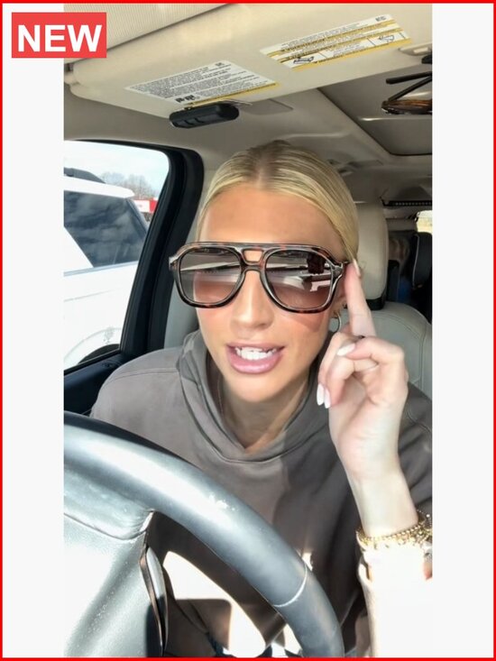 Oversized Retro Square Sunglasses with Double Bridge Chunky Aviator Style main image 7